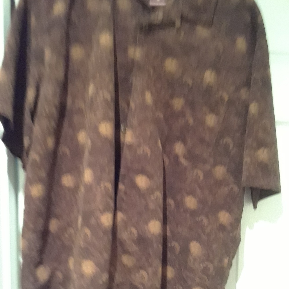 Brown and tan short sleeve shirt